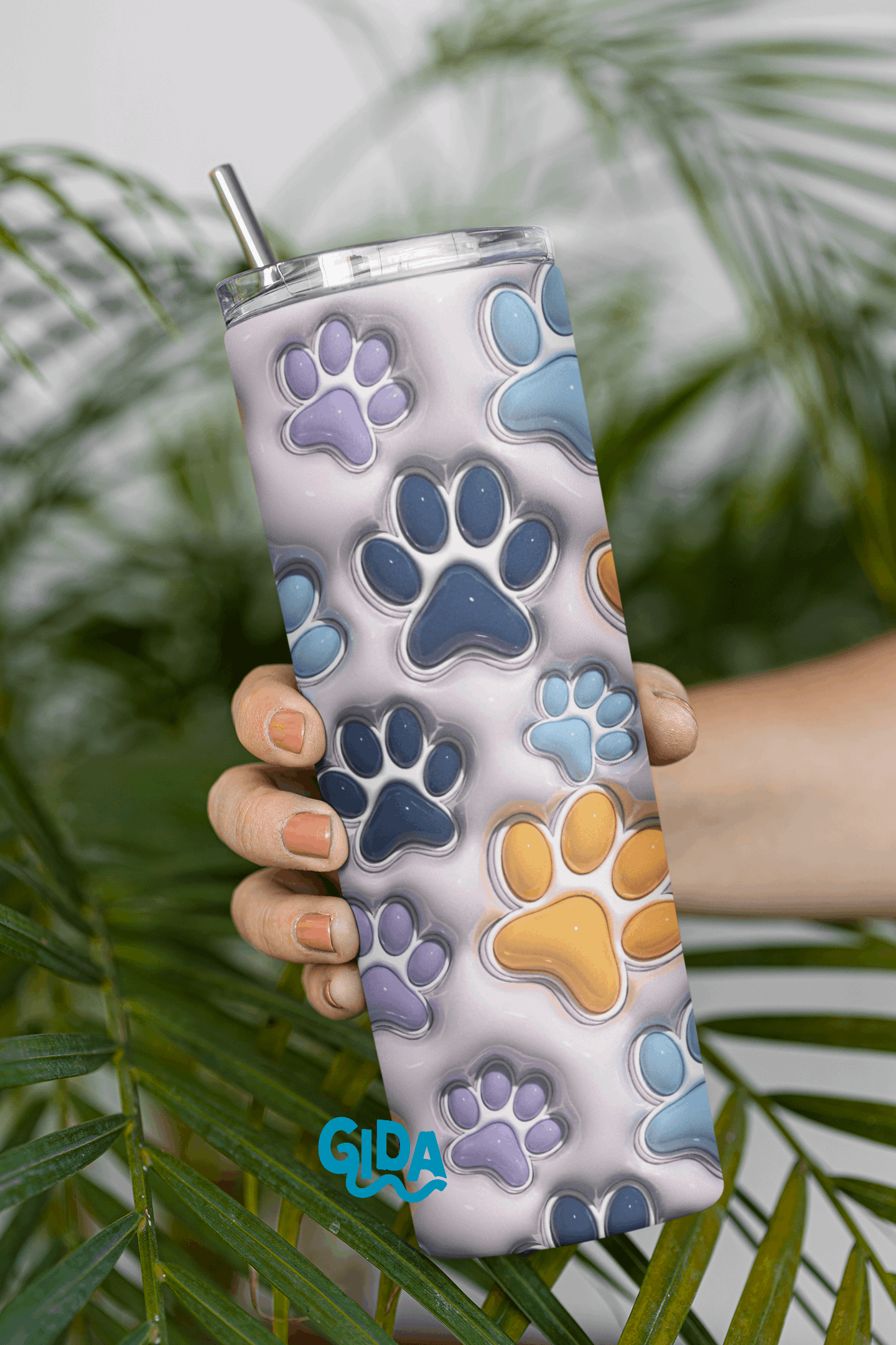 3D - Puppy Paws Straight 20oz Tumbler wrap Vinyl