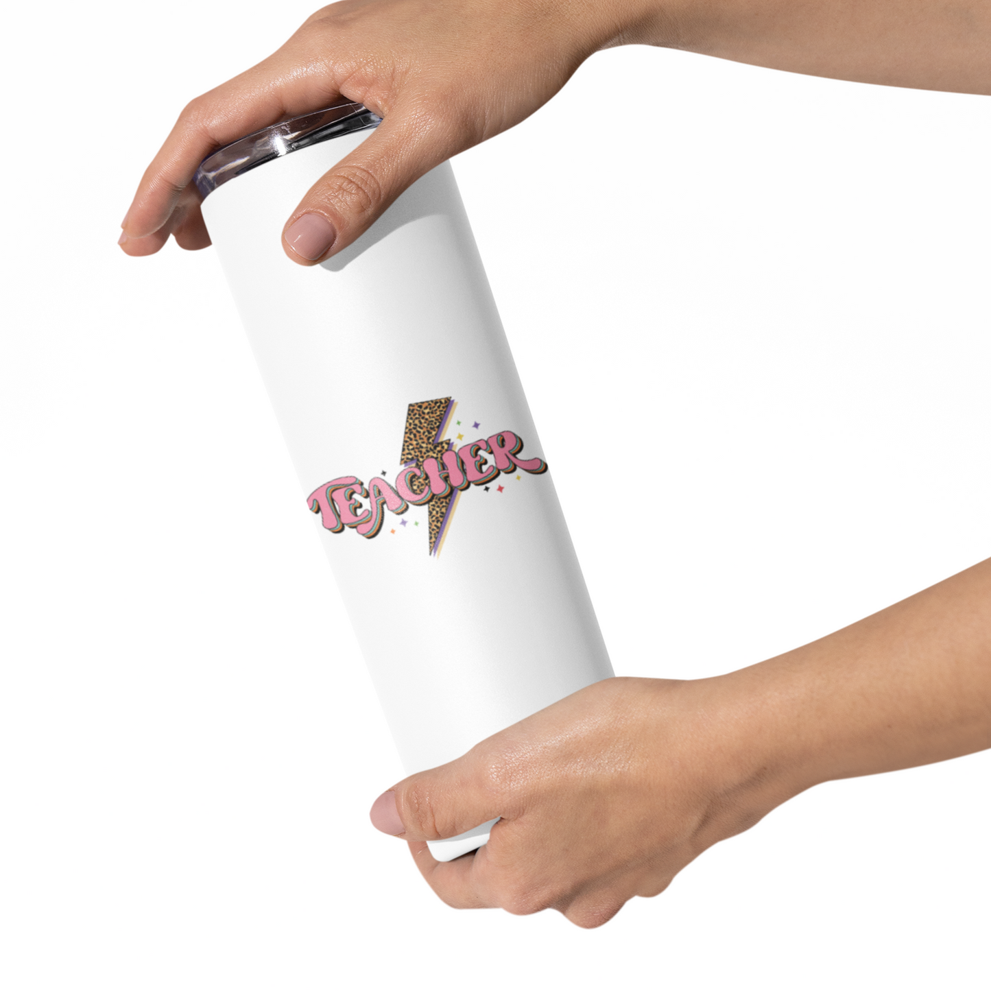 UV DTF STICKER - Teacher pink letter’s