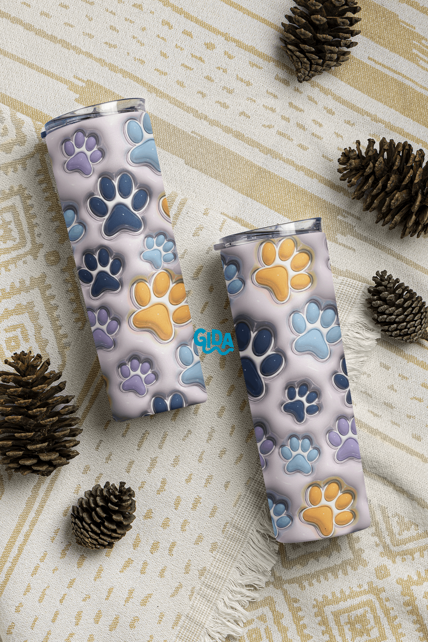 3D - Puppy Paws Straight 20oz Tumbler wrap Vinyl