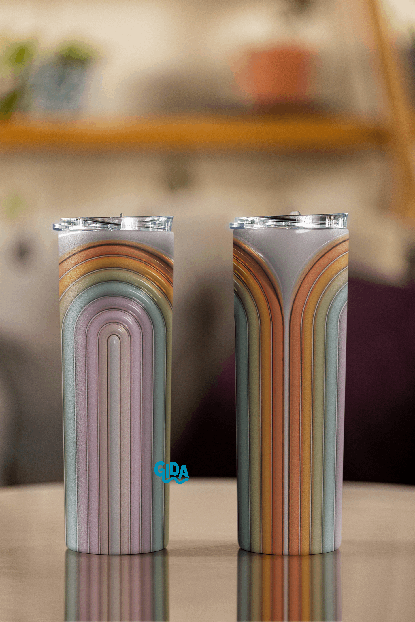 3D - Double Rainbow 20oz Tumbler wrap Vinyl