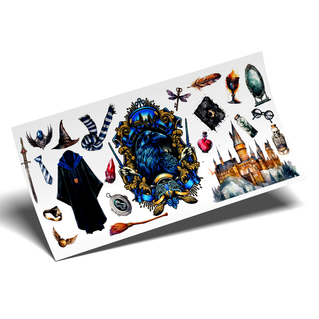 Cup Wrap Stickers UV DTF Wrap - Harry Potter blueeeee