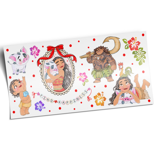 UV DTF Stickers Wrap - Moana Find Happiness