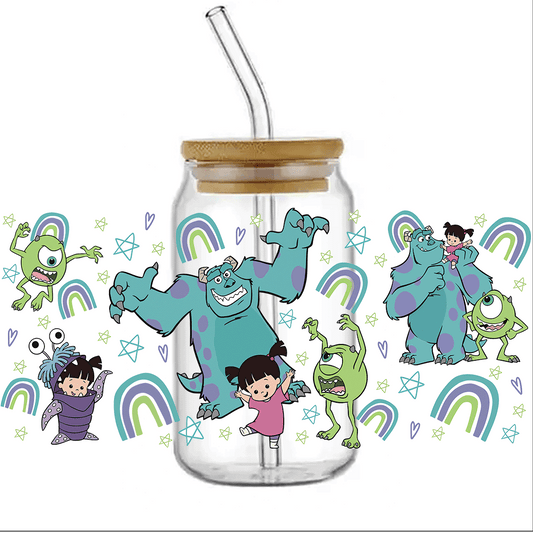 UV DTF Stickers Wraps - Big Monster friends Libbey cup Wrap