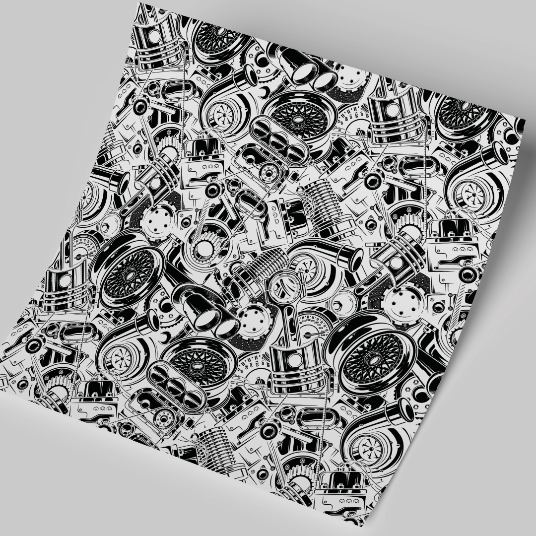 Printed Vinyl Sheet 12x12 " Permanent Vinyl - Motors