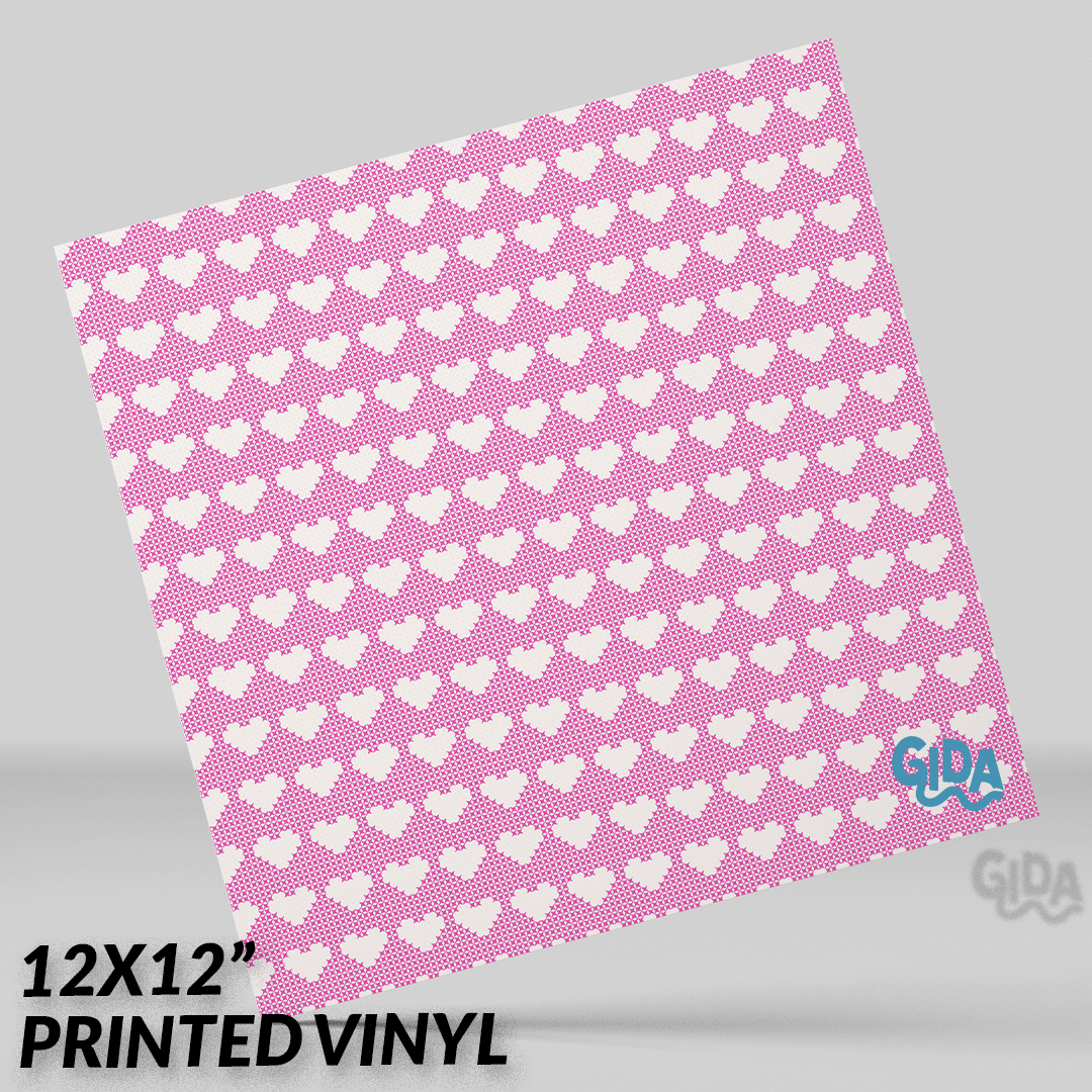 Valentine Beads Pink 12x12 Matte Patterned Vinyl
