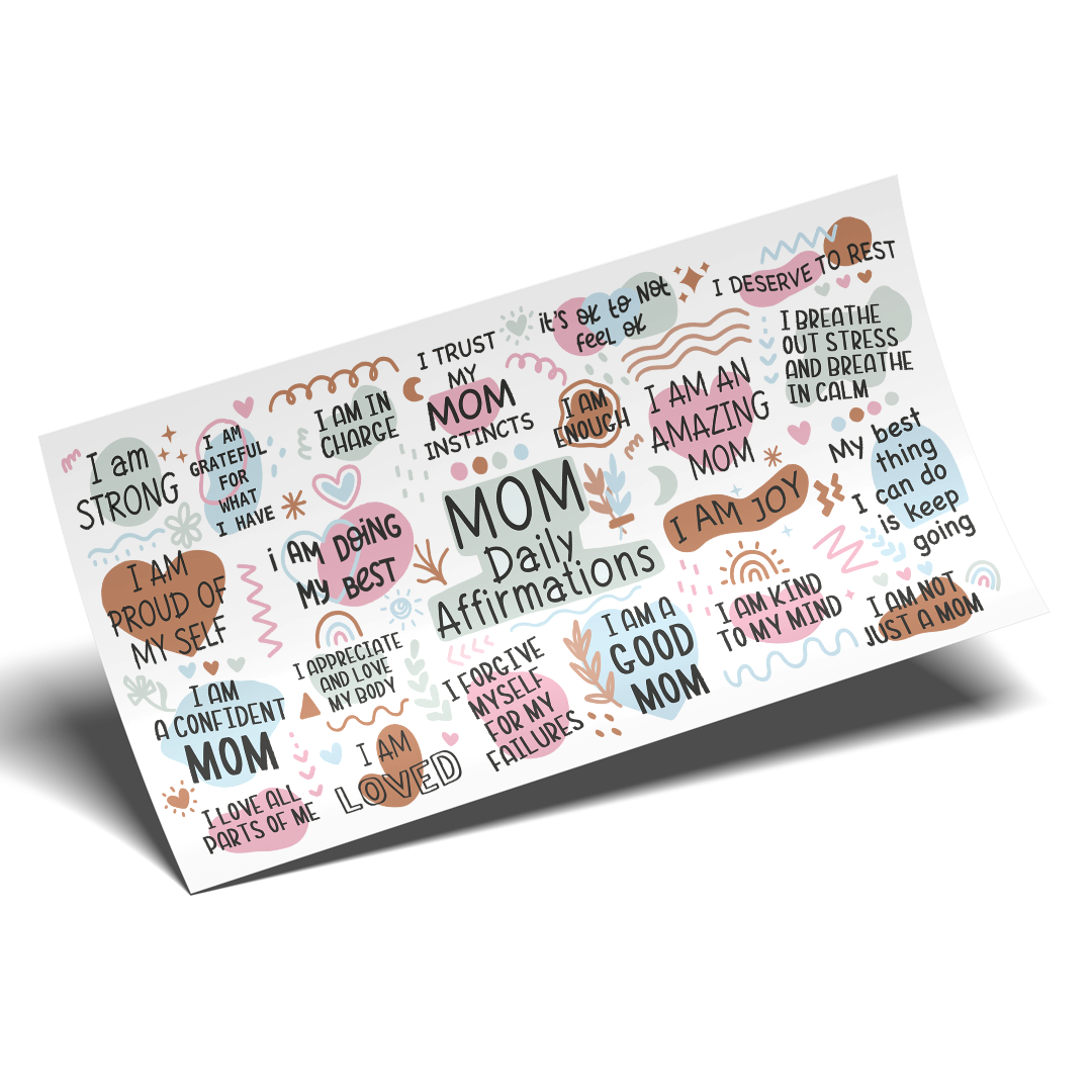 Cup Wrap Stickers UV DTF - Mom Daily Affirmations