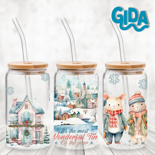 UV DTF - Navidad Ratoncitos Libbey cup Wrap