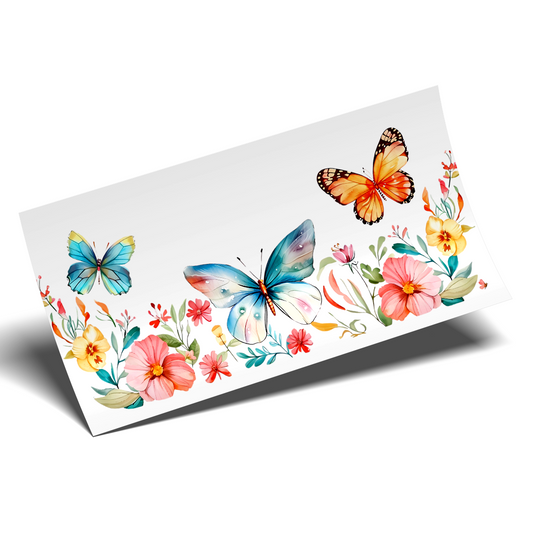 Cup Wrap Sticker - UV DTF transfer Butterflies
