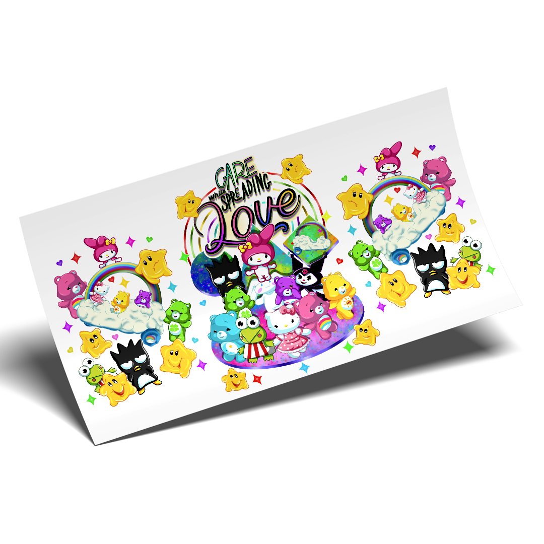 Cup Wrap Sticker UV DTF - Sanrio Care while spreading Love kitty