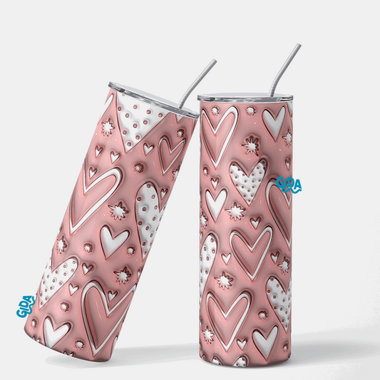 3D - Nude Hearts 20oz Straight Tumbler wrap Vinyl