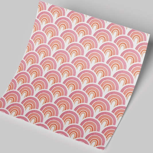 12x12" Permanent Printed Vinyl - Coral Rainbow pattern