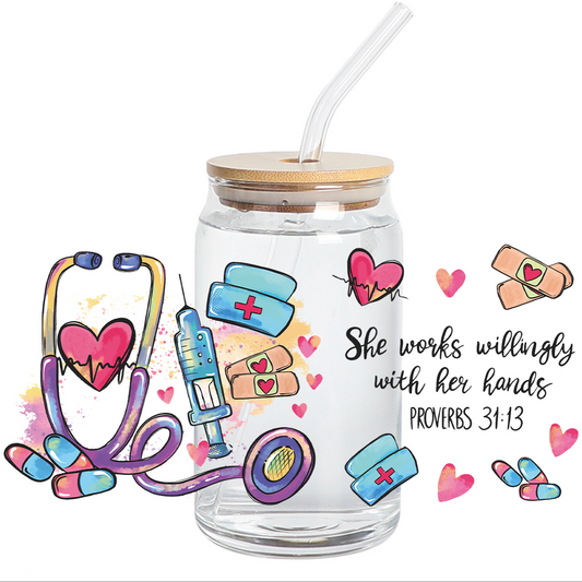 UV DTF Wrap Stickers - Nurses libbey cup Wrap