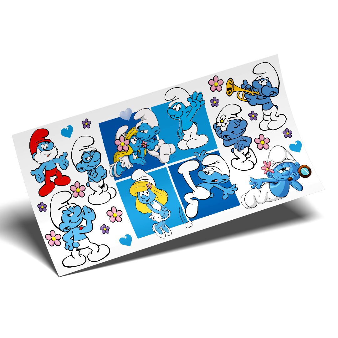 Cup Wrap Uv Dtf Sticker - Pitufos Libbey cup Wrap