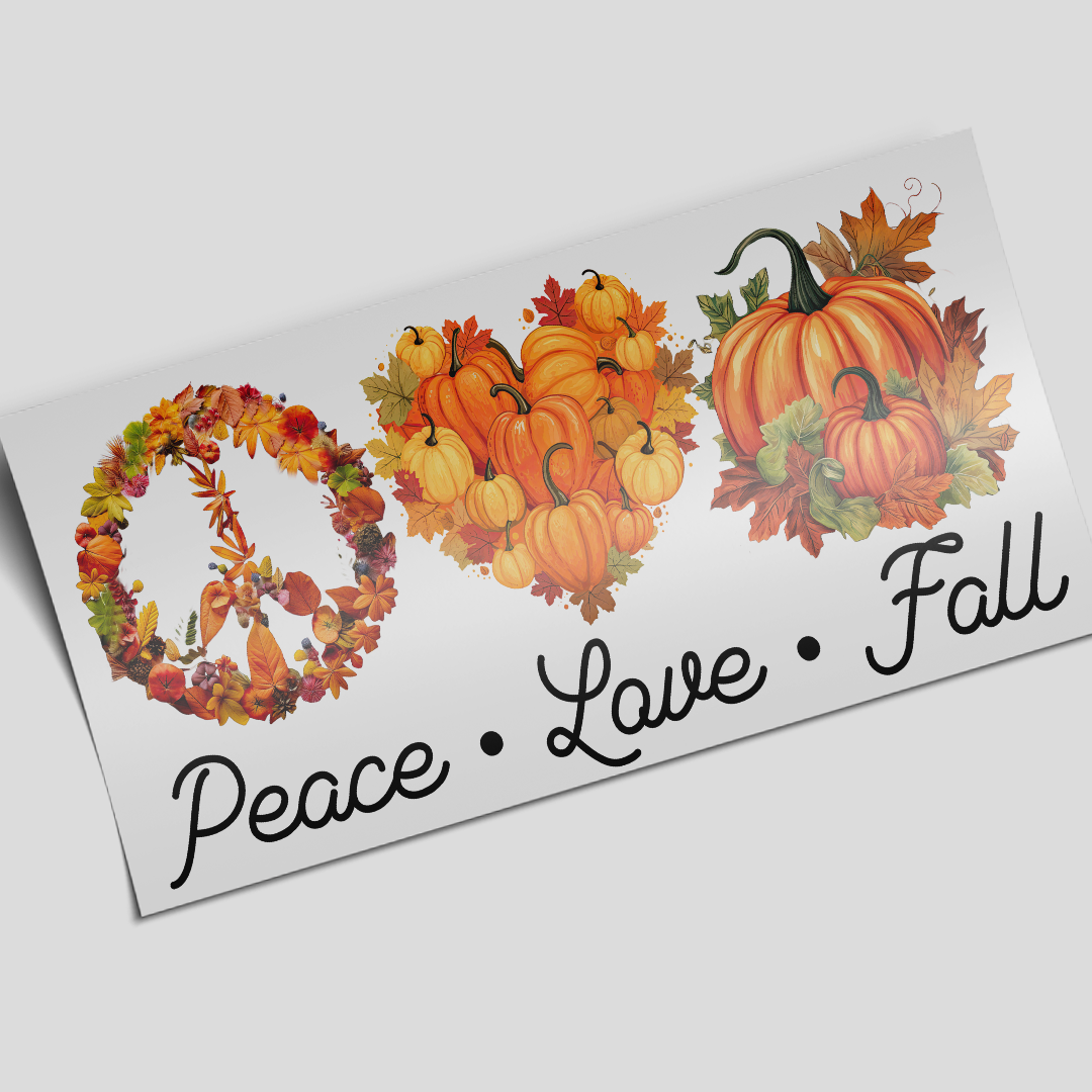UV DTF - Peace love fall 16oz Libbey cup Wrap