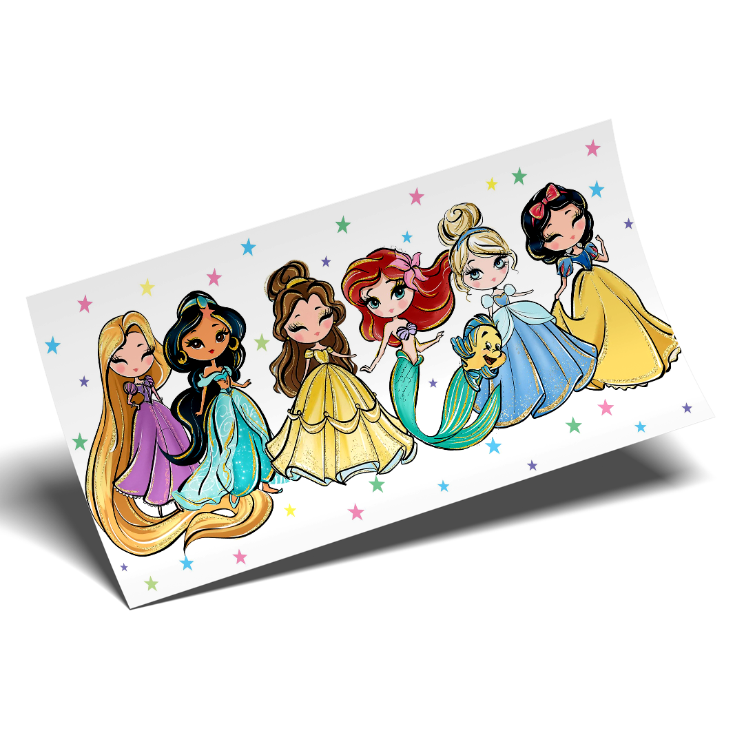 Cup Wrap Uv Dtf Sticker - 6 Princess Wrap