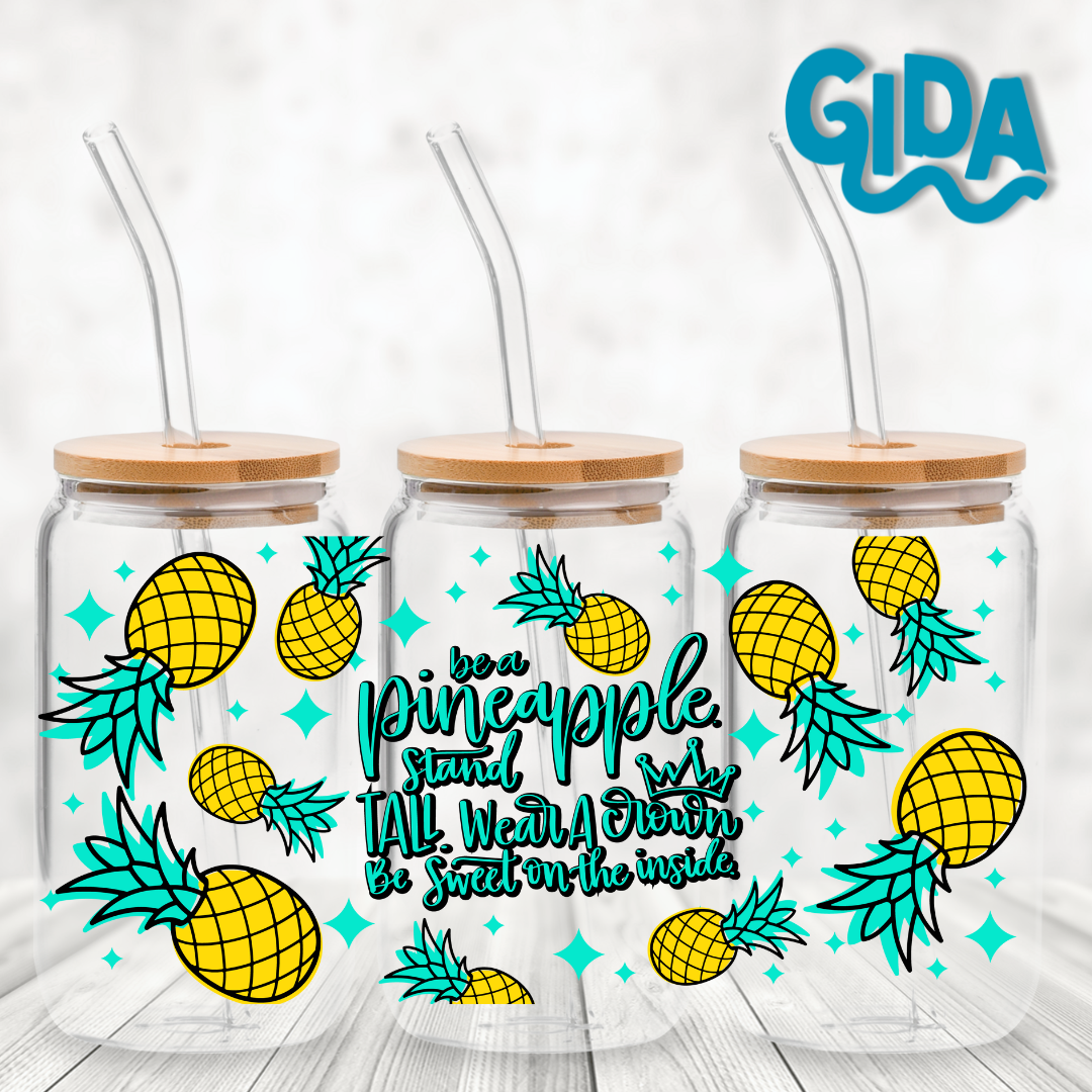 UV DTF - Pineapple crown libbey cup Wrap