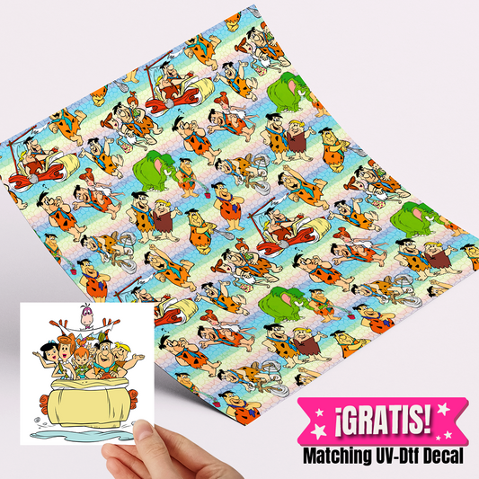 High-Quality Printed Adhesive Vinyl – Permanent Finish 12x12" Picapiedras / Free Uvdtd decal