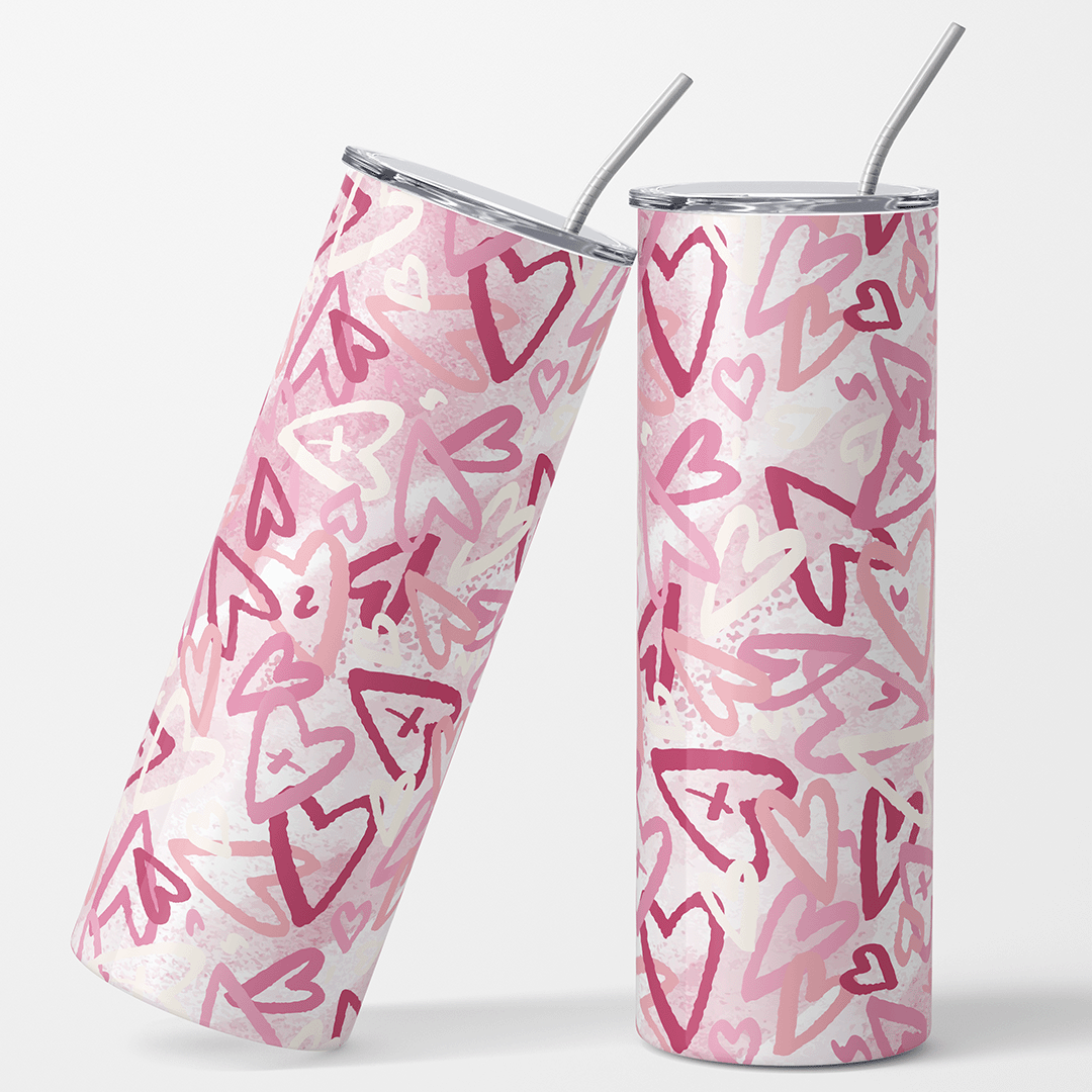 Pink and White Hearts 12x12 " Permanent Vinyl