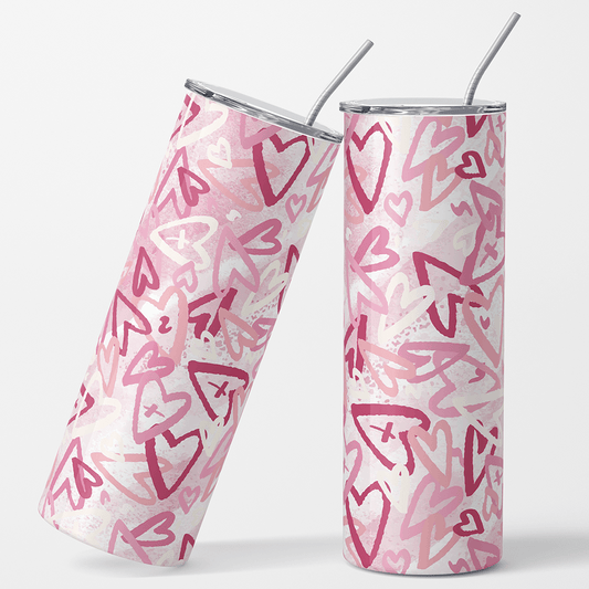 Pink and White Hearts 12x12 " Permanent Vinyl