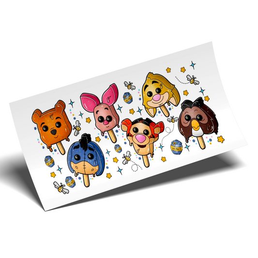 Cup Wrap Sticker - UV DTF Popsicle Winnie theme