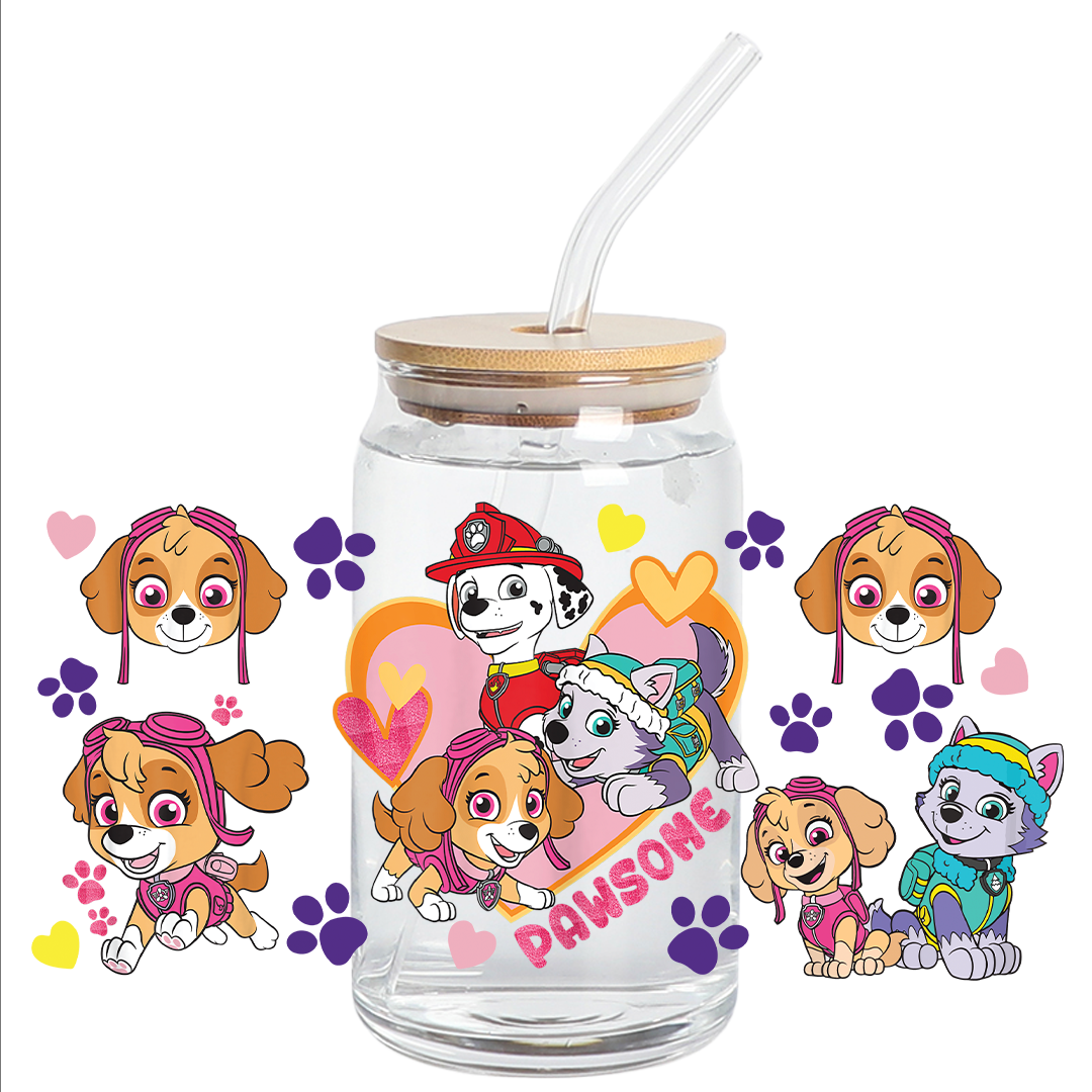 Cup Wrap Uv Dtf Sticker - Cute Girls Paw Patrol - cup wrap STICKER
