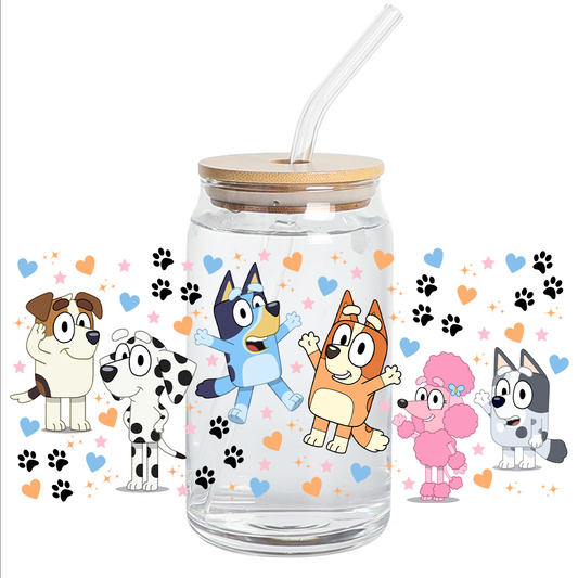 Cup Wrap UV DTF Stickers Wraps - Bluey Libbey cup Wrap