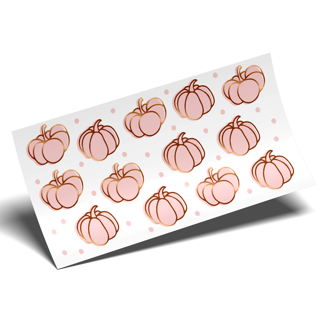 uv dtf Cup Wrap Sticker - Pink Pumpkin