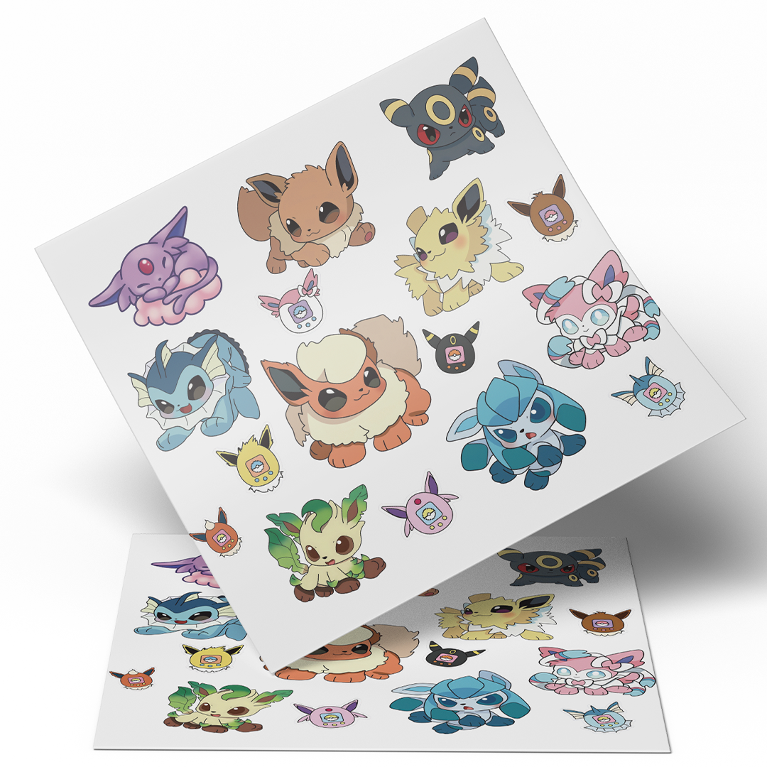 UV DTF Stickers Wrap - Pokemon 9.5x10 inches - stickers