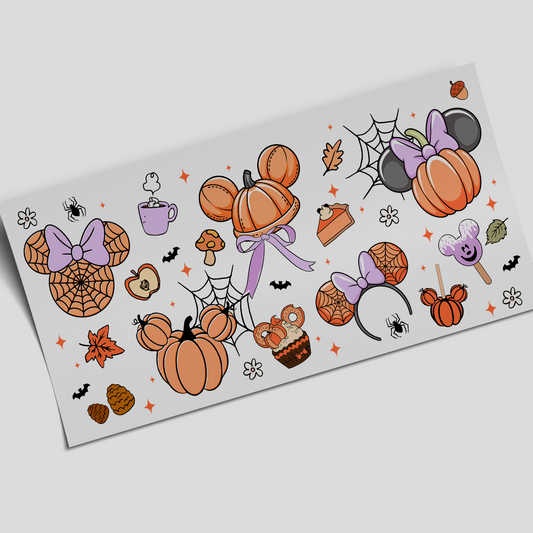 UV DTF Wrap Stickers - Pumpkin ears shape - 16oz libbey