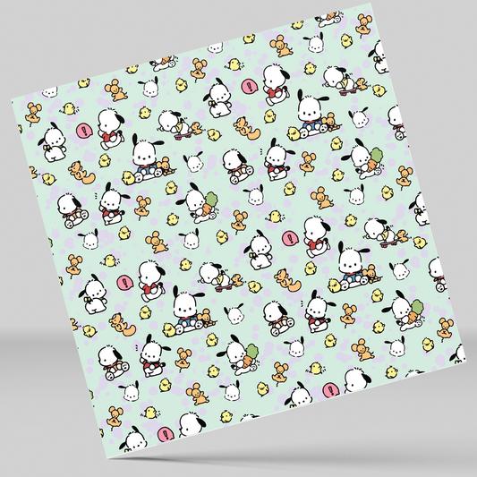 12x12" Permanent Printed Vinyl - Pochacco pattern