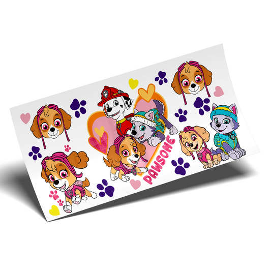 Cup Wrap Uv Dtf Sticker - Cute Girls Paw Patrol - cup wrap STICKER