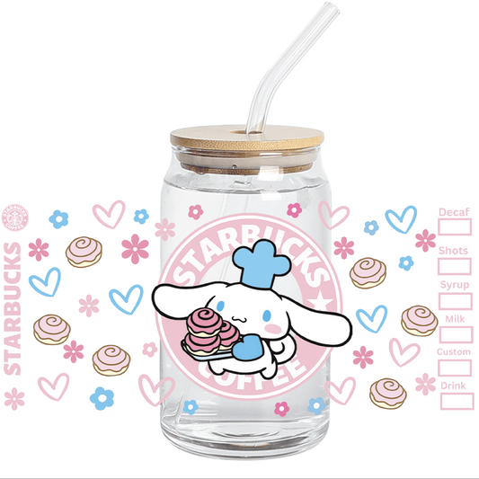 UV DTF Stickers Wraps - Pink Chef Libbey cup Wrap