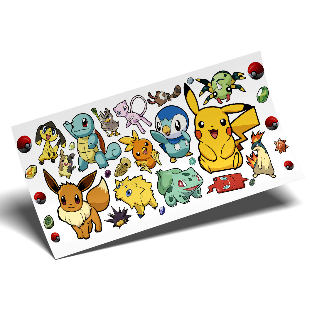 Cup Wrap Stickers UV DTF Wrap - Poke Pokeeee