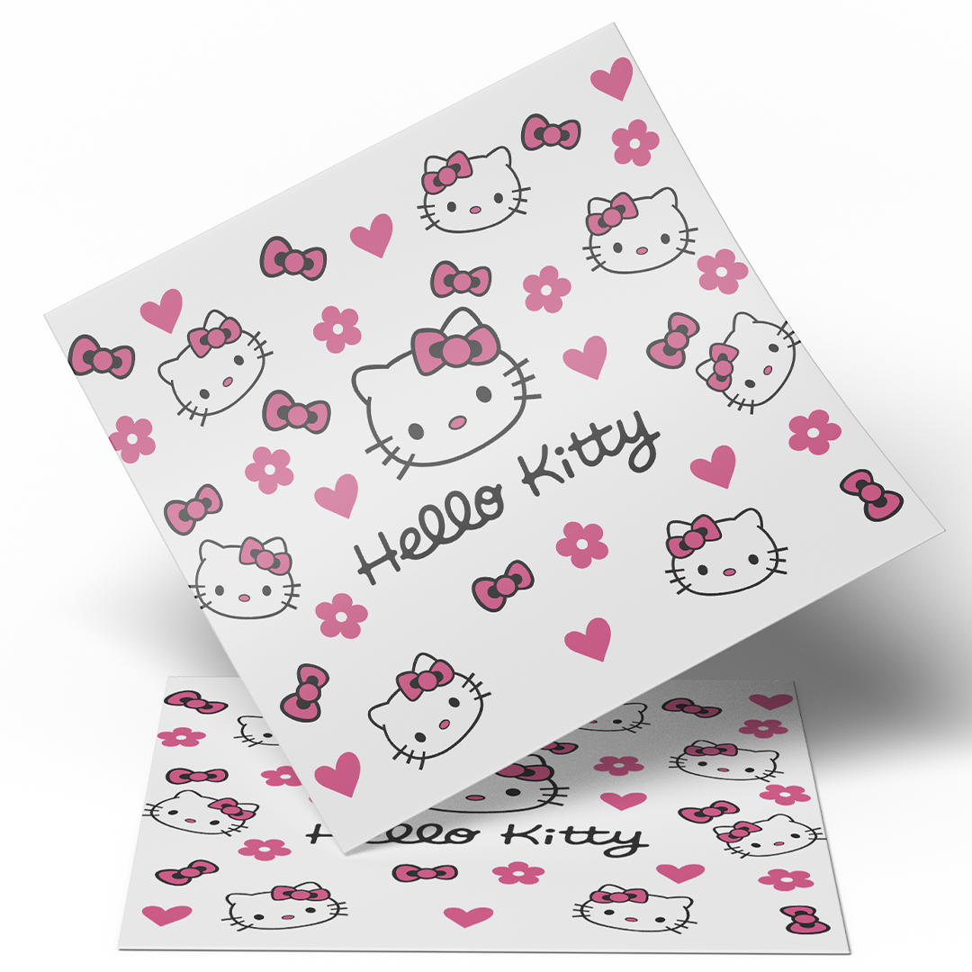 UV DTF WRAP - Fucsia Bow Hello Kitty 9.5x10 inches - stickers