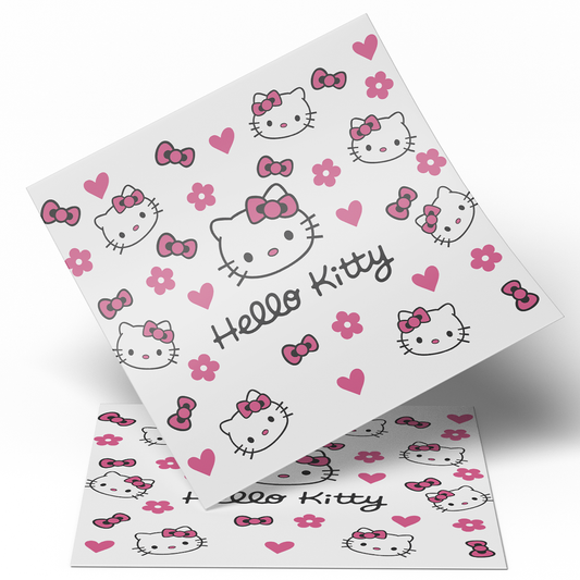 UV DTF WRAP - Fucsia Bow Hello Kitty 9.5x10 inches - stickers