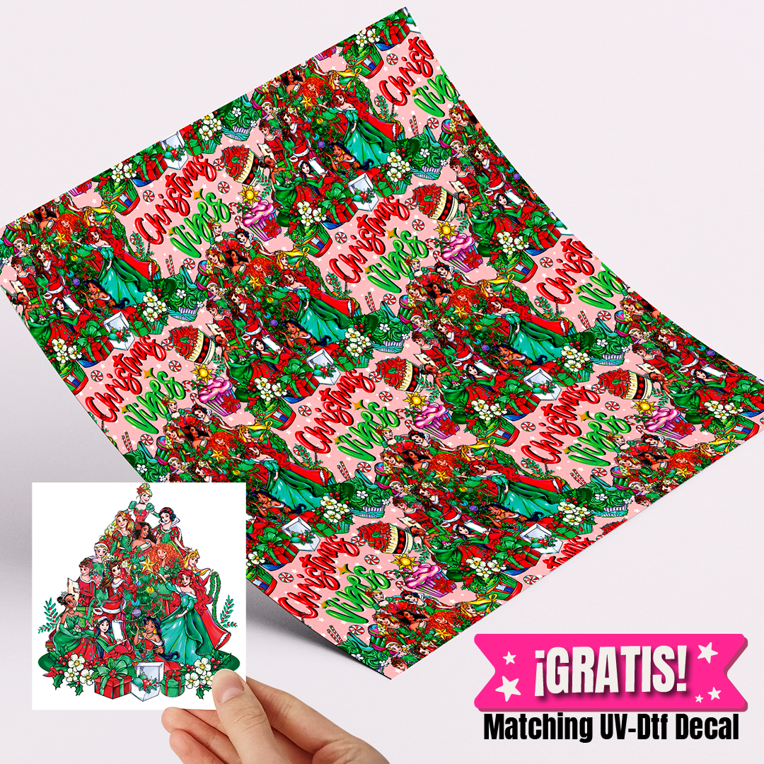 High Quality Printed Adhesive Vinyl – Permanent Finish 12x12" Princess / Free Uvdtd decal