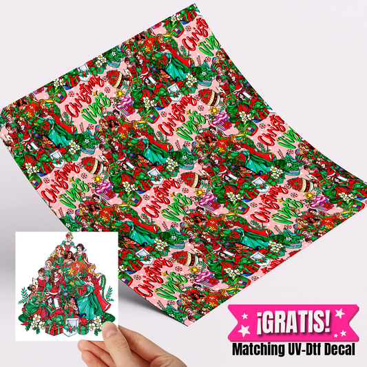 High Quality Printed Adhesive Vinyl – Permanent Finish 12x12" Princess / Free Uvdtd decal