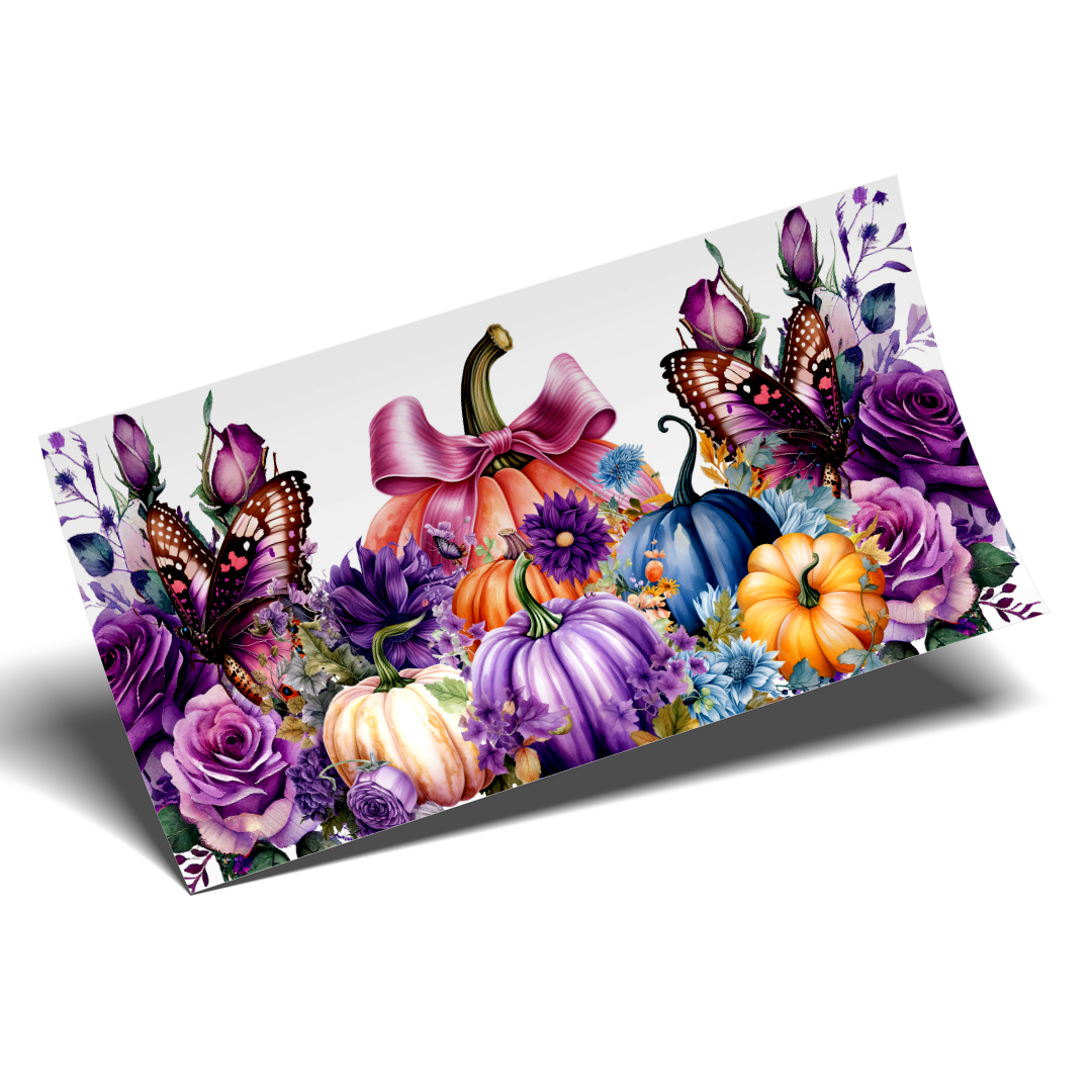Cup Wrap Sticker - UV DTF Purple Pumpkin