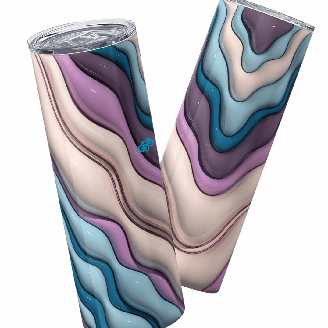 3D - Purple Geode Straight 20oz Tumbler wrap Vinyl