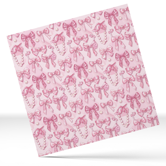 12x12 inches Permanent Patterned Vinyl - Pink Queen Coquette