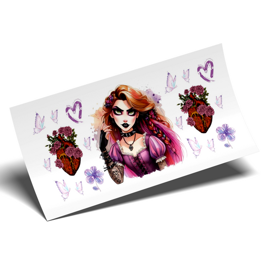 Cup Wrap Sticker - UV DTF Rebel Princess Rapunzel