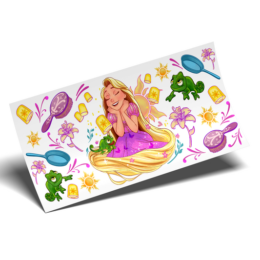 UV DTF Wrap Stickers - Rapunzel happy princess
