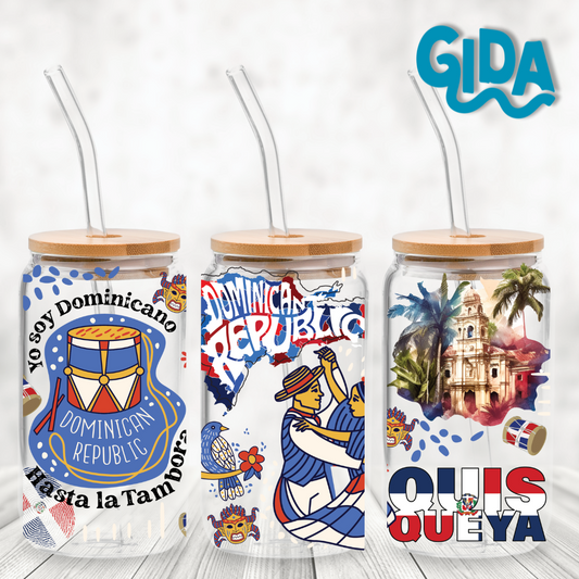 UV DTF WRAP - Dominican Republic 16oz Libbey cup Wrap