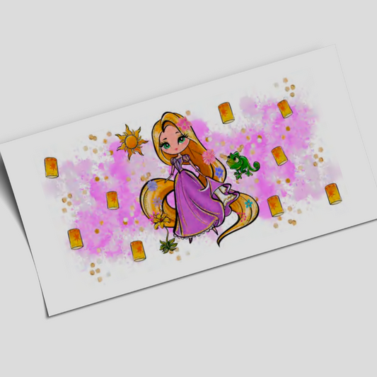 UV DTF Stickers Wrap - Rapunzel Purple flul background
