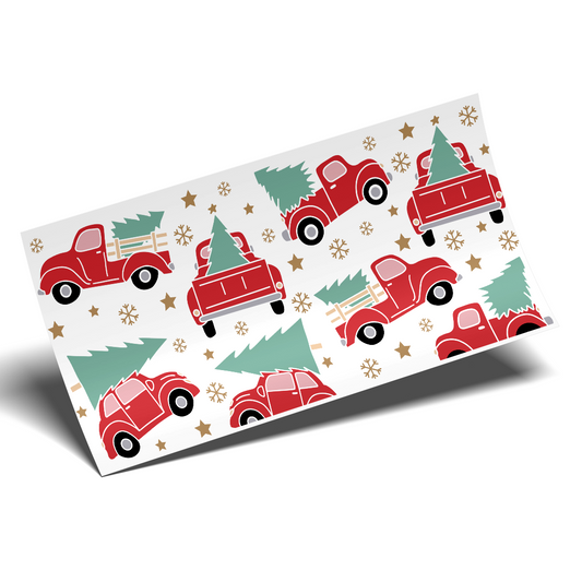 Cup Wrap Sticker - UV DTF transfer red truck