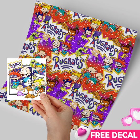 Printed Vinyl Sheet 12x12 " Permanent Vinyl - Rugrats