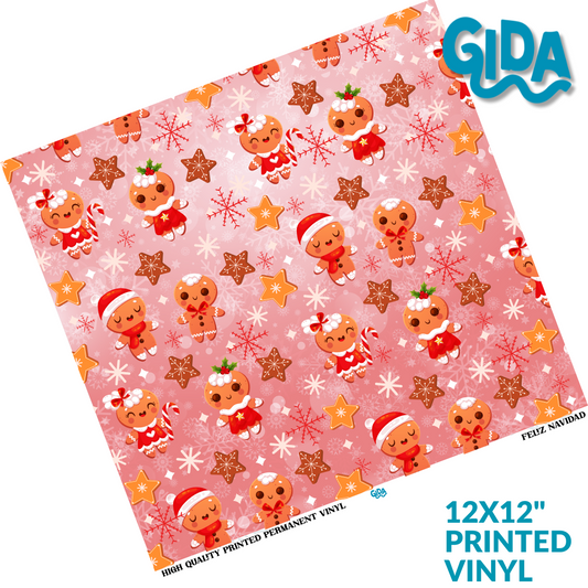Little Cookies Santa Christmas 12x12" Printed Permanent Vinyl