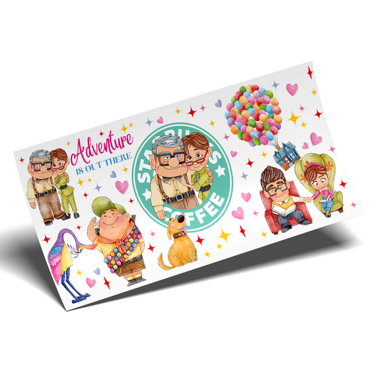 Cup Wrap Stickers UV DTF Wrap - Adventure is out there up coffee