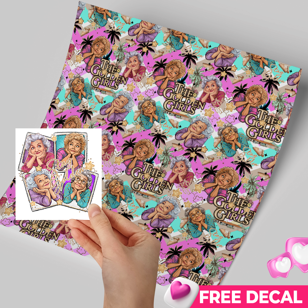 High-Quality Printed Adhesive Vinyl – Permanent Finish 12x12" The Golden girls / Free Uvdtd decal