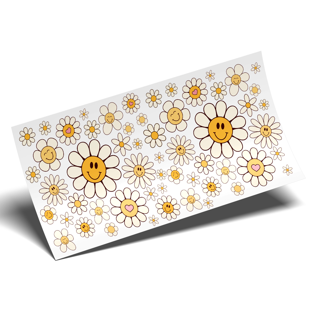 uv dtf Cup Wrap Sticker - Happy Daisies